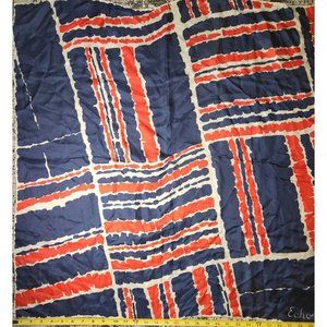 Vintage Echo Red White and Blue Silk Hand Turned Hem 1970s